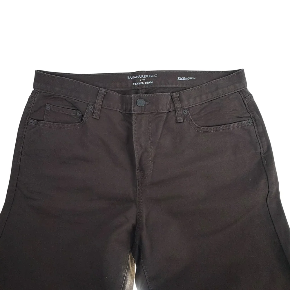 Banana Republic Travel Jean Mens 33x30 Cabin Brown Cotton Athletic Fit Pants